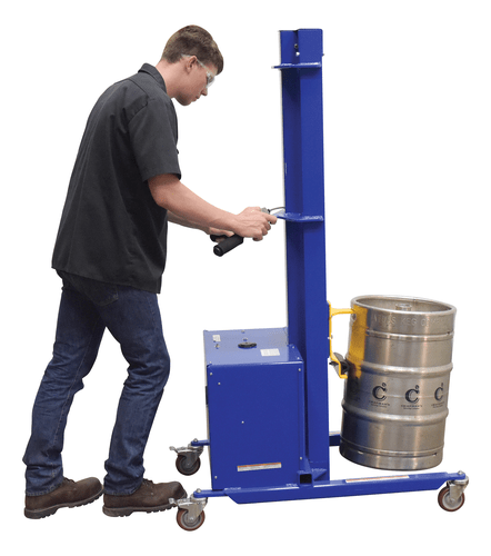 Centerline Dynamics Portable Load Lifters Vestil Steel Quick Lift DC Powered Keg Lift 57 In. Raised Height 400 Lb. Capacity
