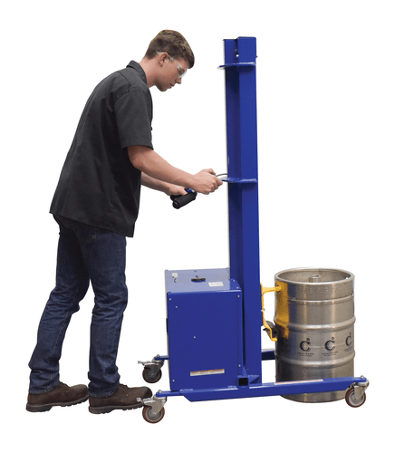 Centerline Dynamics Portable Load Lifters Vestil Steel Quick Lift DC Powered Keg Lift 57 In. Raised Height 400 Lb. Capacity