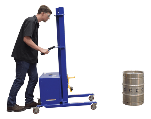 Centerline Dynamics Portable Load Lifters Vestil Steel Quick Lift DC Powered Keg Lift 57 In. Raised Height 400 Lb. Capacity