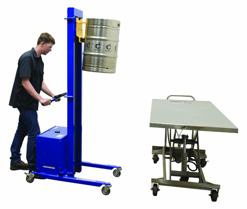 Centerline Dynamics Portable Load Lifters Vestil Steel Quick Lift DC Powered Keg Lift 72 In. Raised Height 400 Lb. Capacity