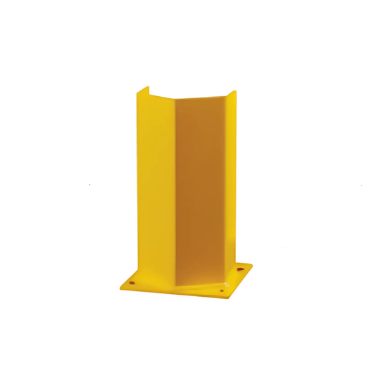 Centerline Dynamics Post Protectors Hallowell Post Protector, 6"W x 4.25"D x 12"H, Safety Yellow, Includes Welded on 7" x 7" Anchoring Plate