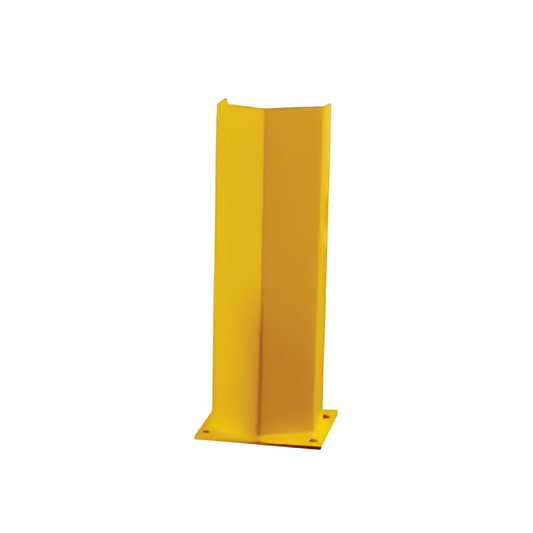Centerline Dynamics Post Protectors Hallowell Post Protector, 6"W x 4.25"D x 18"H, Safety Yellow, Includes Welded on 7" x 7" Anchoring Plate