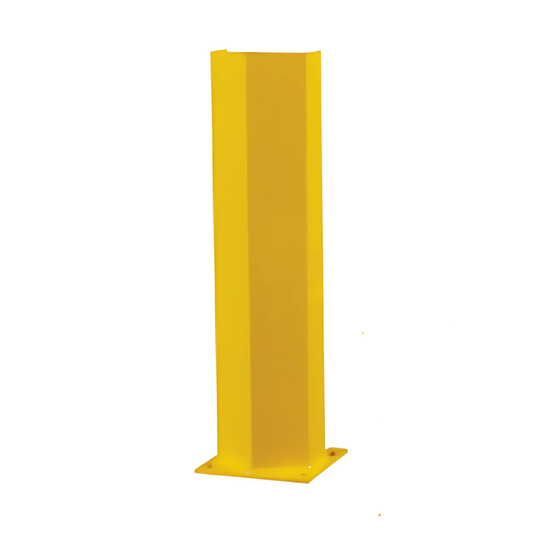 Centerline Dynamics Post Protectors Hallowell Post Protector, 6"W x 4.25"D x 24"H, Safety Yellow, Includes Welded on 7" x 7" Anchoring Plate