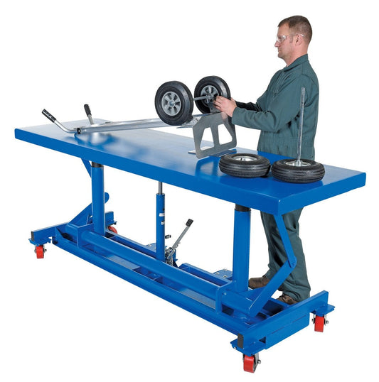 Centerline Dynamics Post Tables Vestil Steel Ergonomic Long Deck Cart 30 In. x 96-1/4 In. x 31 In. 2,000 Lb. Capacity