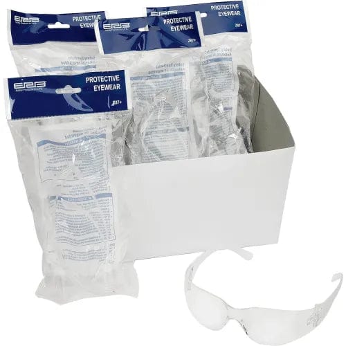 Centerline Dynamics PPE ERB™ IProtect® Safety Glasses, Clear Frame, Clear Lens - Pkg Qty 12