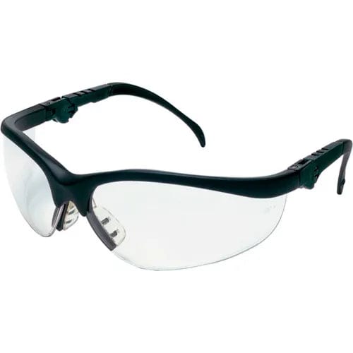 Centerline Dynamics PPE MCR Safety KD310 Klondike® Plus Safety Glasses, Ratchet Temple, Black Frame, Clear Lens - Pkg Qty 12