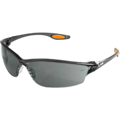 Centerline Dynamics PPE MCR Safety LW212 Law® 2 Safety Glasses, Orange Temple Inserts, Gray Lens