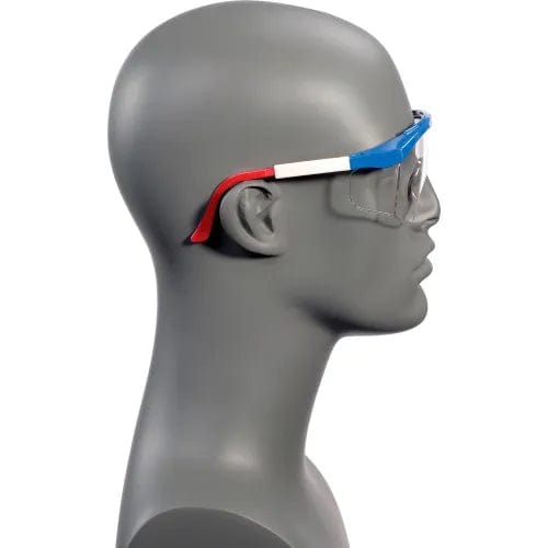 Centerline Dynamics PPE MCR Safety SS130 Stratos® Safety Glasses, Red/White/Blue Frame, Clear Lens