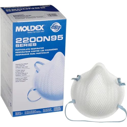 Centerline Dynamics PPE Moldex 2200 Series N95 Particulate Respirators, Medium/Large, 20 Per Box