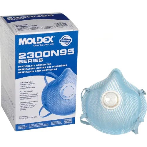 Centerline Dynamics PPE Moldex 2300 Series N95 Particulate Respirator Mask, Exhalation Valve, M/L, 10/Box, 2300N95