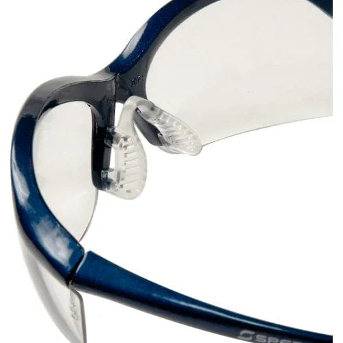 Centerline Dynamics PPE Vapor Safety Glasses - Clear Anti-Fog, Metallic Blue