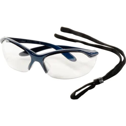 Centerline Dynamics PPE Vapor Safety Glasses - Clear Anti-Fog, Metallic Blue
