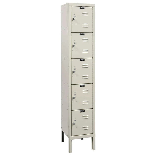 Centerline Dynamics Premium Box Lockers Tan / Assembled Hallowell 5-Tier 5 Door Premium Locker, 12"W x 12"D x 66"H