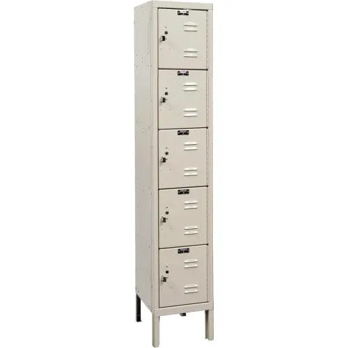 Centerline Dynamics Premium Box Lockers Tan Hallowell 5-Tier 5 Door Premium Locker, 12"W x 15"D x 66"H