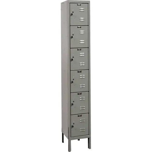 Centerline Dynamics Premium Kd Box Lockers Dark Gray / Assembled Hallowell 6-Tier 6 Door Premium Locker, 12"W x 15"D x 78"H