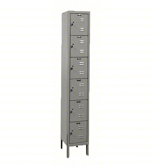 Centerline Dynamics Premium Kd Box Lockers Dark Gray / Assembled Hallowell 6-Tier 6 Door Premium Locker, 12"W x 18"D x 78"H