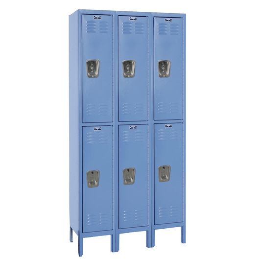 Centerline Dynamics Premium Wardrobe Lockers Blue Hallowell 2-Tier 6 Door Premium Locker