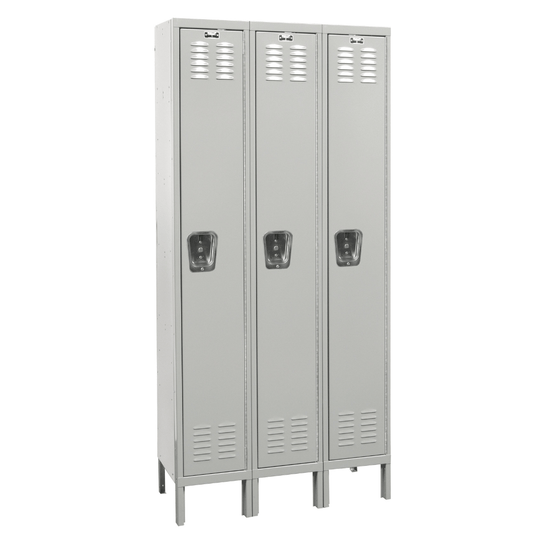 Centerline Dynamics Premium Wardrobe Lockers Light Gray Hallowell 1-Tier 3 Door Premium Locker