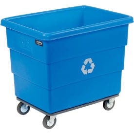 Centerline Dynamics Recycling Trucks Dandux Recycling Cube Truck For Multiple Recyclables, 14 Bushel, Blue