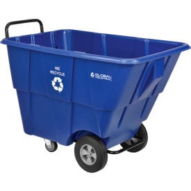 Centerline Dynamics Recycling Trucks Standard Duty Plastic Recycling Tilt Truck,1/2 Cu. Yd. Cap,850 Lbs. Cap,Blue