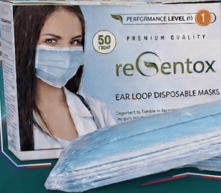 Centerline Dynamics Regentox 3-Ply Protection Plus Surgical Masks with Ear Loops, Blue