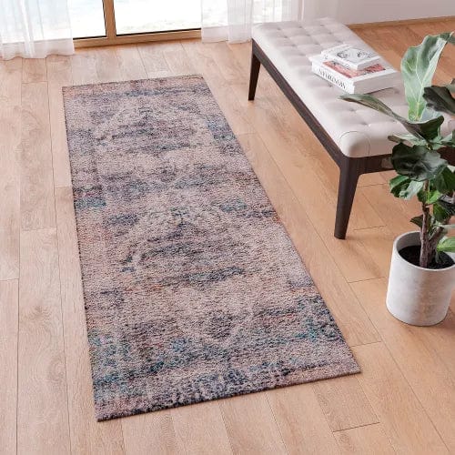 Centerline Dynamics Rugs Artisan Old English Style Traditional Rug, 2' x 6', Blue Polyester