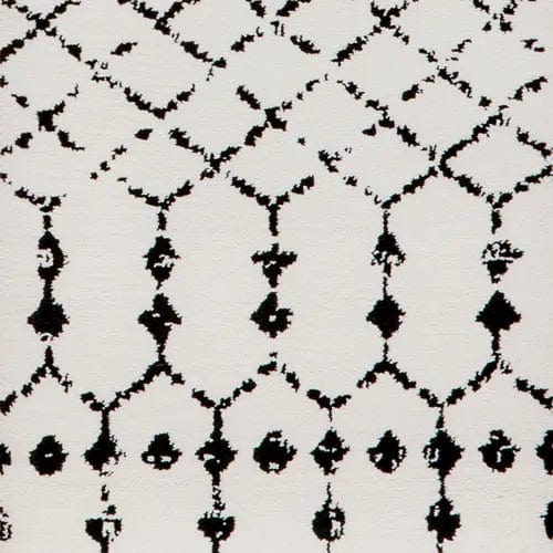 Centerline Dynamics Rugs Geometric Bohemian Low Pile Rug, 8' x 10', Ivory/Black