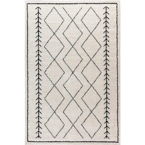 Centerline Dynamics Rugs Geometric Style Bohemian Shag Area Rug - 5' x 7' - Ivory
