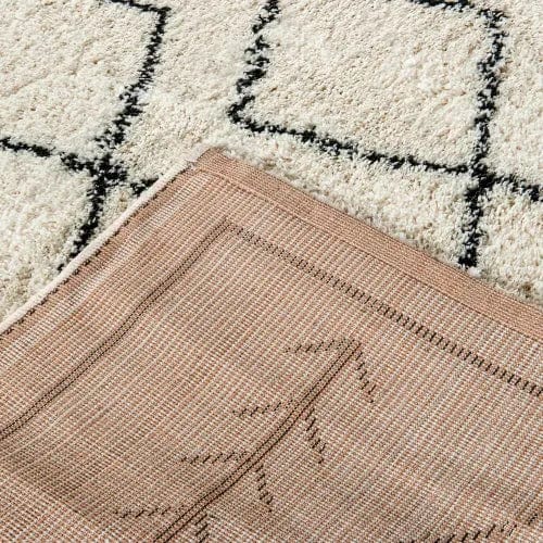 Centerline Dynamics Rugs Geometric Style Bohemian Shag Area Rug - 5' x 7' - Ivory
