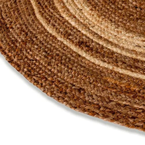 Centerline Dynamics Rugs Natural Fiber Jute Area Rug 4 Foot Round - Braided Indoor Jute Rug - Natural