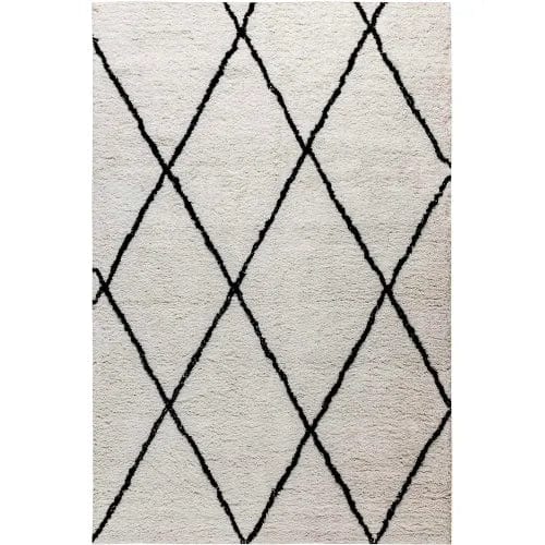 Centerline Dynamics Rugs Shag Style Diamond Trellis Area Rug - 5' x 7' - Ivory