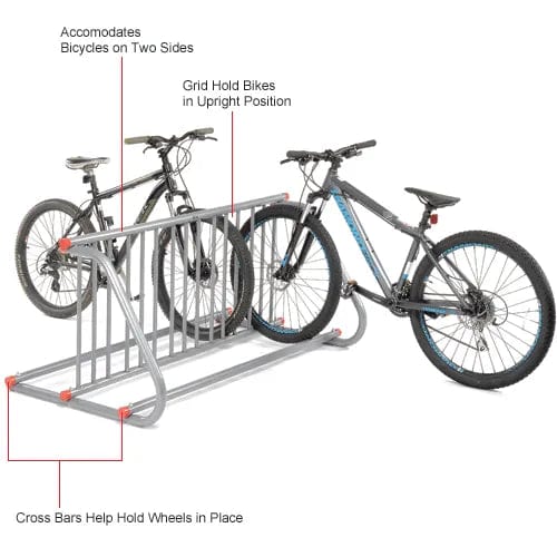 Centerline Dynamics Safety Railings Double-Sided Grid Bike Rack, 10-Bike Capacity, Powder Coated Steel