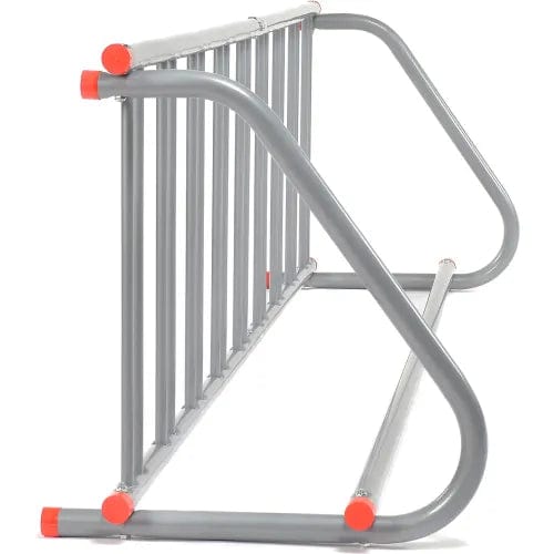 Centerline Dynamics Safety Railings Single-Sided Grid Bike Rack, 9-Bike Capacity, Powder Coated Steel