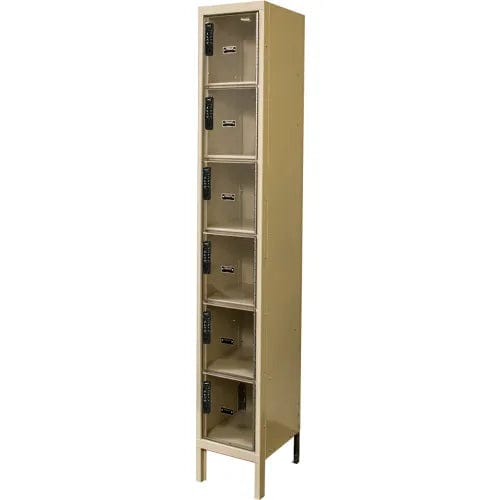 Centerline Dynamics Safety-View Electronic Access Lockers Hallowell DigiTech 6-Tier 6 Door Safety-View Plus Locker, 12"W x 12"D x 78"H