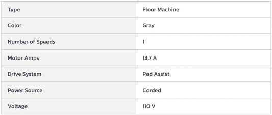 Centerline Dynamics Scrubbers & Floor Machines Global Industrial™ Low Speed Floor Machine, 17" Cleaning Path