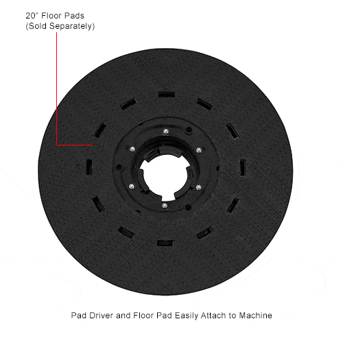 Centerline Dynamics Scrubbers & Floor Machines Global Industrial™ Low Speed Floor Machine, 20" Cleaning Path