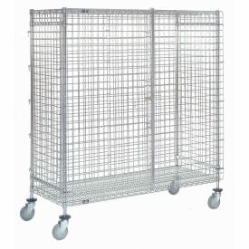 Centerline Dynamics Security Trucks Wire Security Truck, Chrome, 24"W x 36"L x 69"H, Polyurethane, 4 Swivel Casters