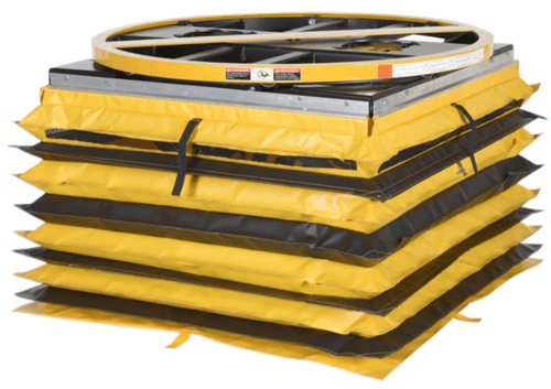 Centerline Dynamics Self Elevating Table Vestil SST-45 With Vinyl Accordion Skirt Field Installed