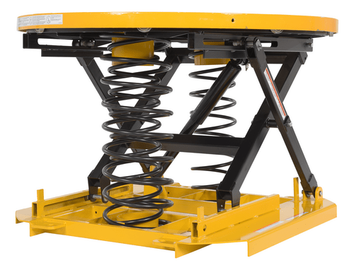 Centerline Dynamics Self Elevating Table Vestil Steel Top Spring Scissor Table 4,500 Lb. Capacity