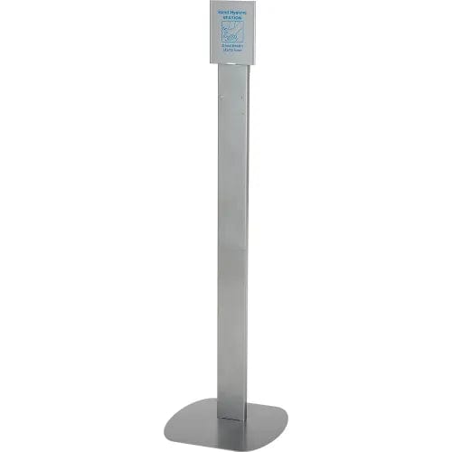 Centerline Dynamics Soap & Sanitizer Dispensers Global Industrial™ No Touch Floor Stand for Global Hand Soap/Sanitizer Dispensers - Silver