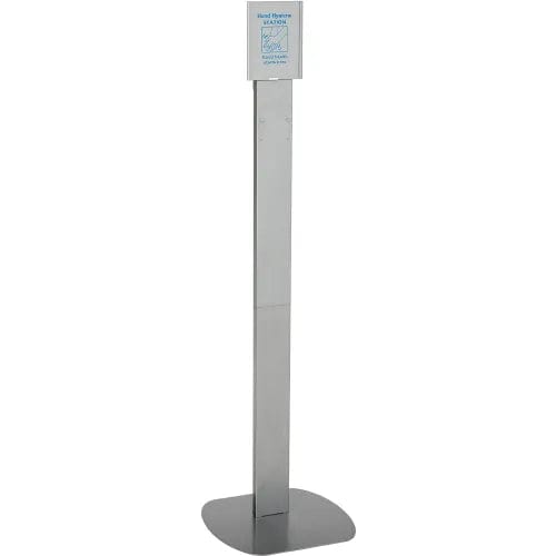 Centerline Dynamics Soap & Sanitizer Dispensers Global Industrial™ No Touch Floor Stand for Global Hand Soap/Sanitizer Dispensers - Silver