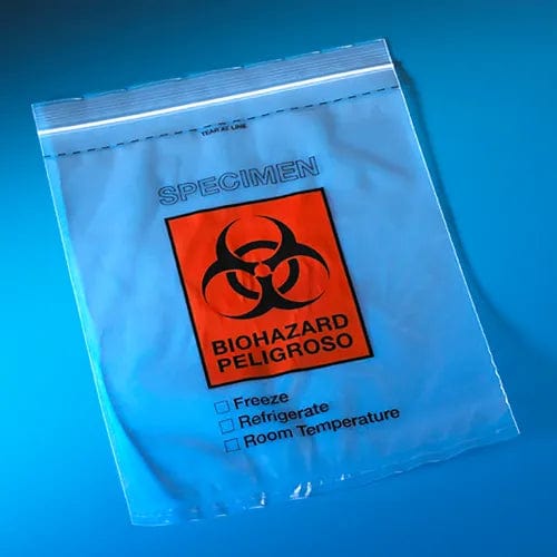 Centerline Dynamics Specimen Bags & Containers Biohazard Specimen Transport Bag, 8" x 10", Zipper with Score Line and Document Pouch, 1000/Pack