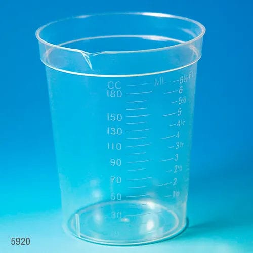 Centerline Dynamics Specimen Bags & Containers Graduated Specimen Container With Pour Spout, 6.5 oz., Polypropylene, 500/Pack