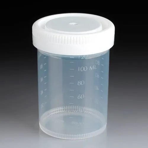 Centerline Dynamics Specimen Bags & Containers Graduated Tite-Rite Container, 120mL (4 oz.), Polypropylene, 53mm Opening, White Screwcap, 300/Pack
