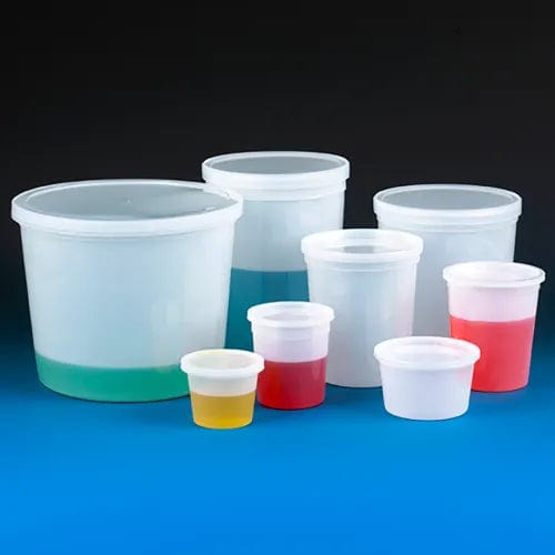 Centerline Dynamics Specimen Bags & Containers Multi-Purpose Container, 64 oz. (1920mL), Polyethylene, Snap Lid, Natural, 50/Pack