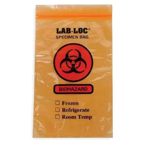 Centerline Dynamics Specimen Bags & Containers Reclosable 3-Wall Specimen Transfer Bag (Biohazard), 6" x 9", Orange Tint, Pkg Qty 1000