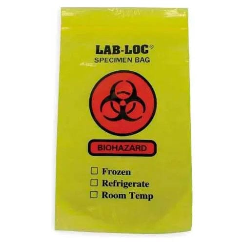 Centerline Dynamics Specimen Bags & Containers Reclosable 3-Wall Specimen Transfer Bag (Biohazard), 6" x 9", Yellow Tint, Pkg Qty 1000
