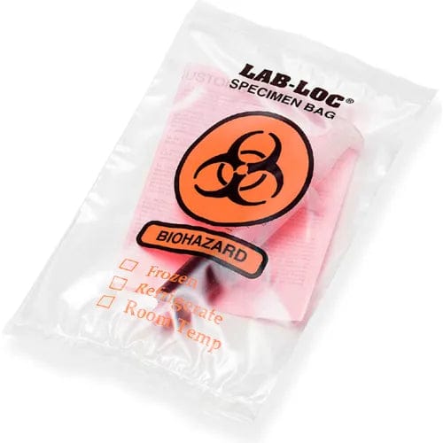 Centerline Dynamics Specimen Bags & Containers Reclosable 3-Wall Specimen Transfer Bag (Biohazard), 9" x 12", Clear, Pkg Qty 1000