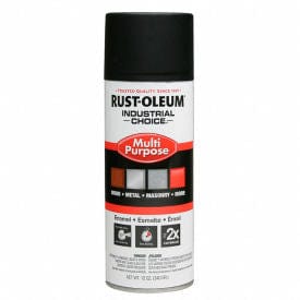 Centerline Dynamics Spray Paint Industrial 1600 System Gen Purpose Enamel Aerosol, Ultra-Flat Black, 12 oz.