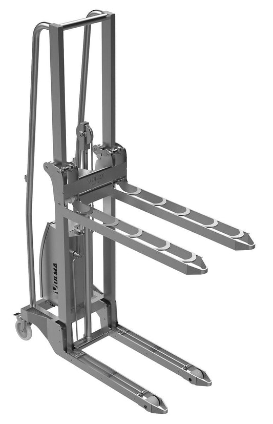 Centerline Dynamics Stackers Vestil 304L Stainless Steel DC Powered Power Stacker 12 Volt 1,300 Lb. Capacity